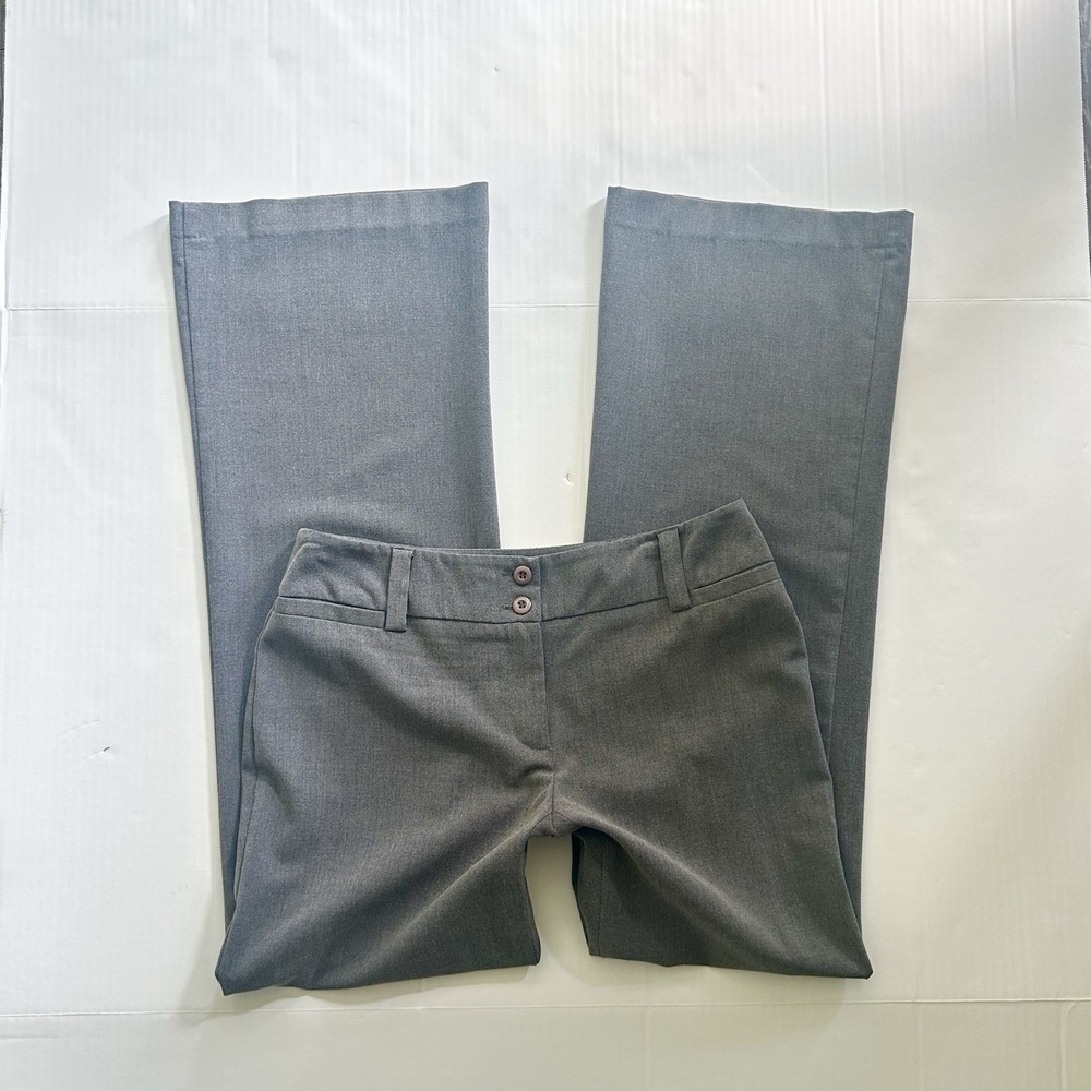 2000s Low Rise Flared Trousers Button Detail Office Siren Y2K Preppy Parisian